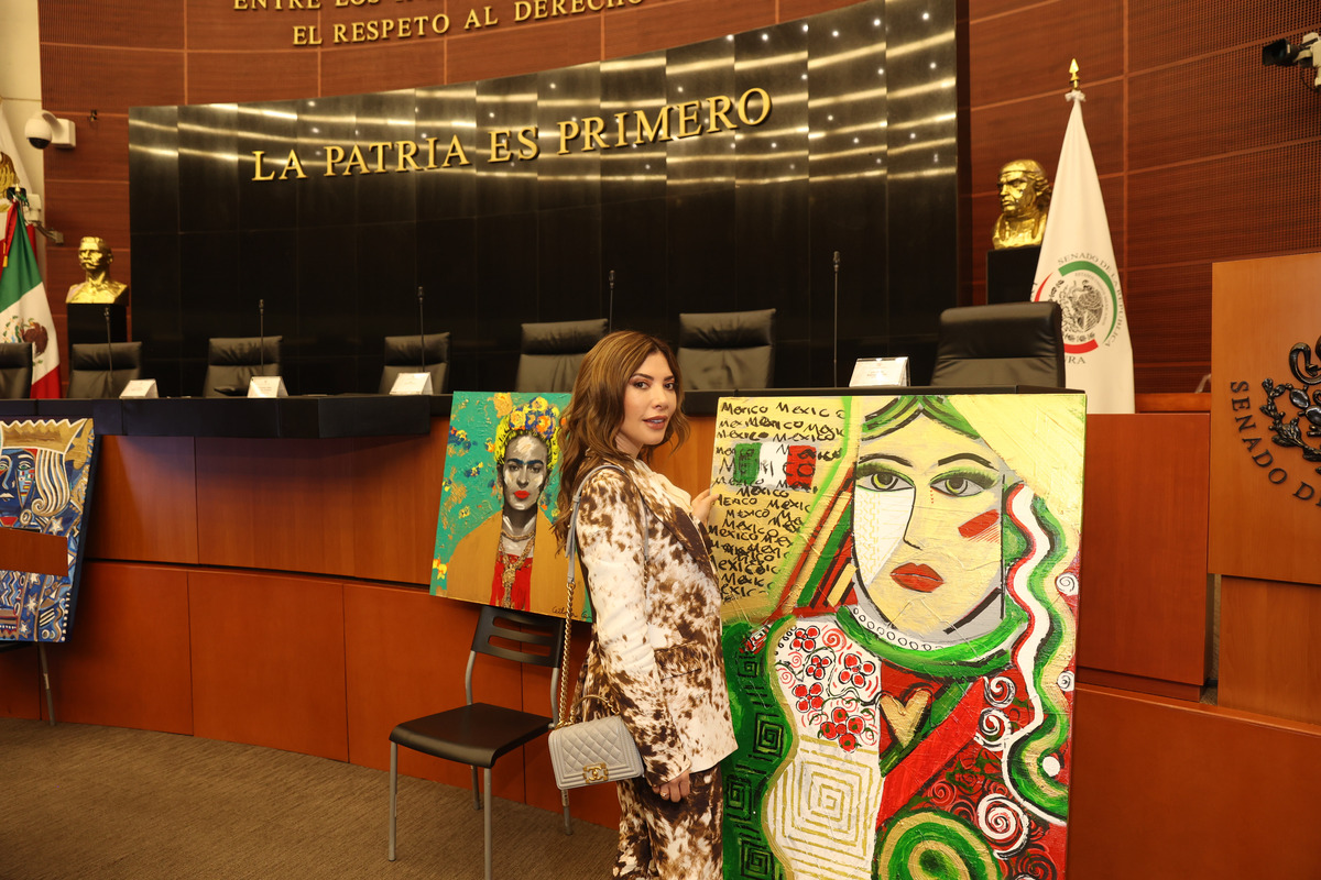 La artista Gilda Garza presentó seis de sus obras. (Foto: Especial)