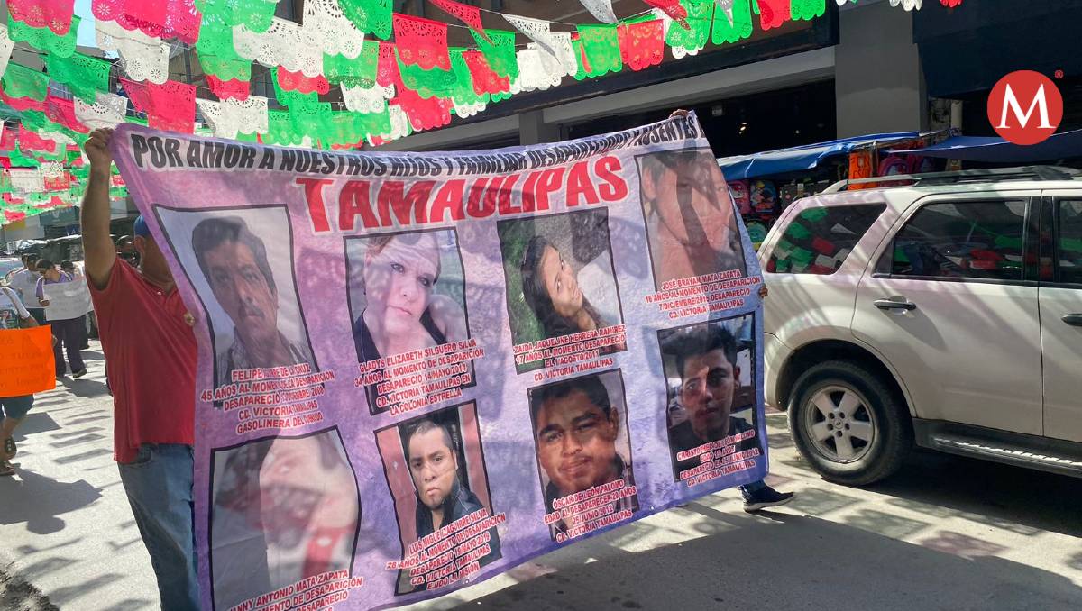 Marcha en Tamaulipas en el Día Internacional de las Víctimas de Desapariciones Forzadas. (Antonio Hernández)
