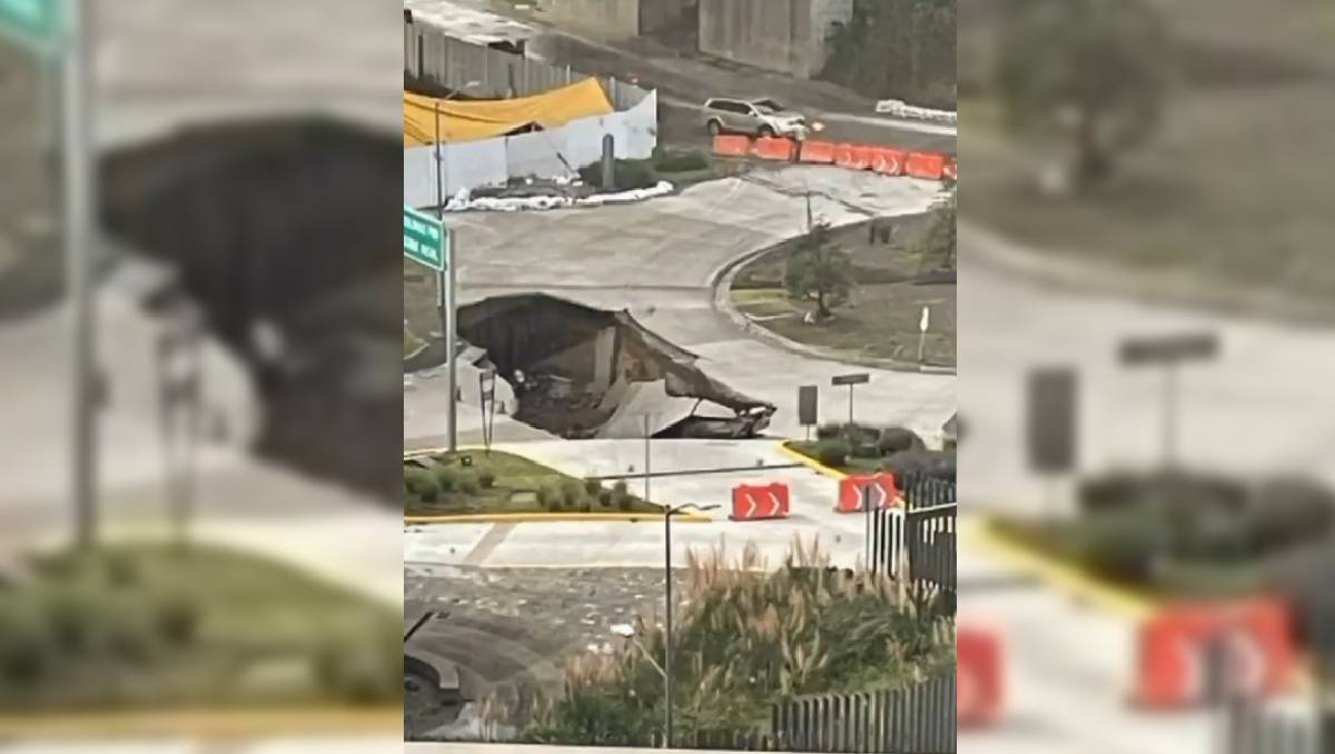 Un socavón en Huixquilucan cierra el Boulevard Bosque Real, no se reportan heridos ni daños. Carlos Zaid