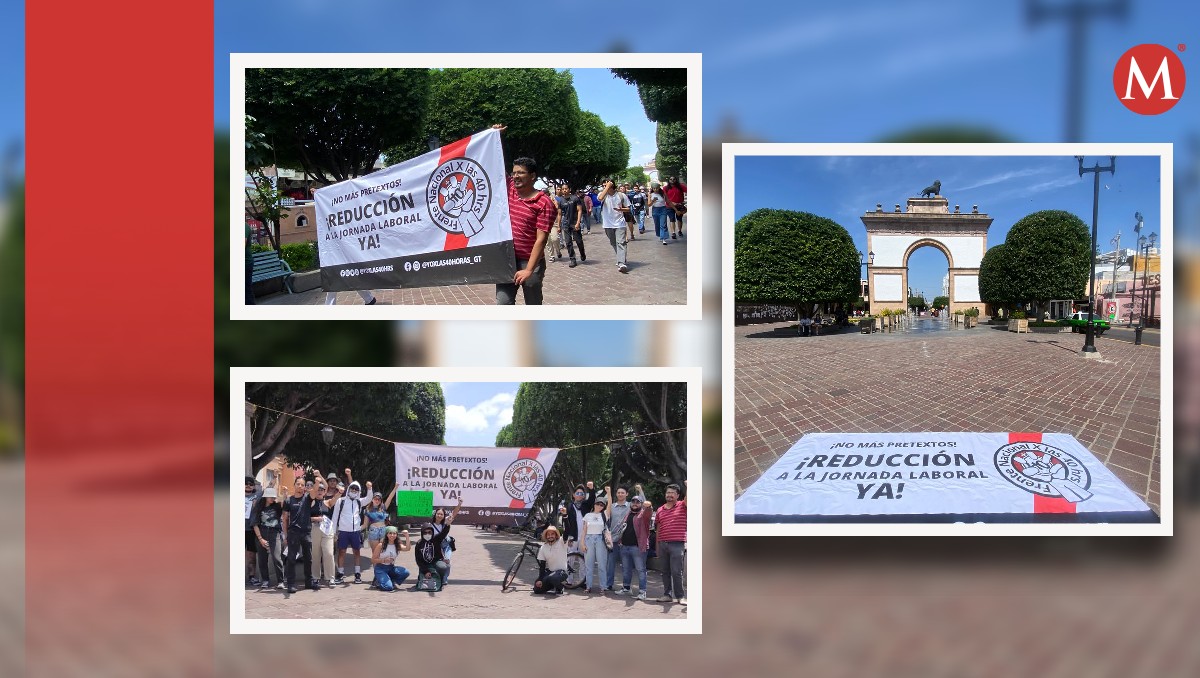 Manifestación en León para exigir la reducción de la jornada laboral.