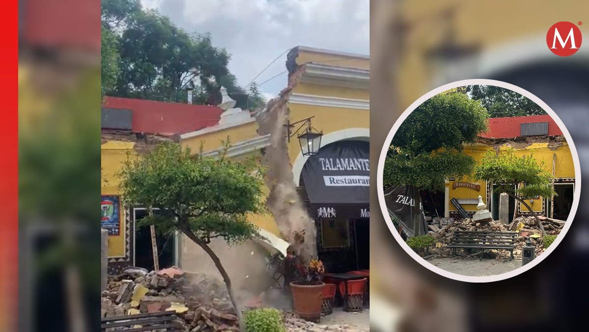 Captan video de derrumbe el El Parián de Tlaquepaque en Jalisco: así fue el momento del colapso hoy 3 de septiembre (Fotos: Especial y X | Diseño: Mi)