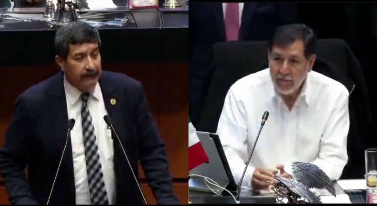 Noroña pone orden en la Cámara del Senado.
