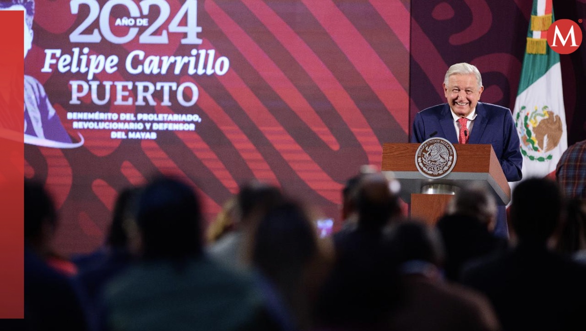 El Presidente en el Salón de Tesorería durante su conferencia en Palacio Nacional. | Cortesía
