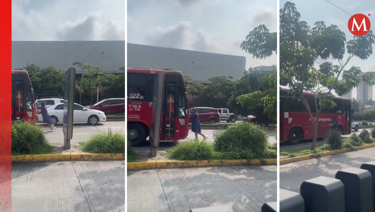 Video muestra momento de mujer intentando detener a camión en Guadalajara (Foto: Especial | Diseño: Milenio)