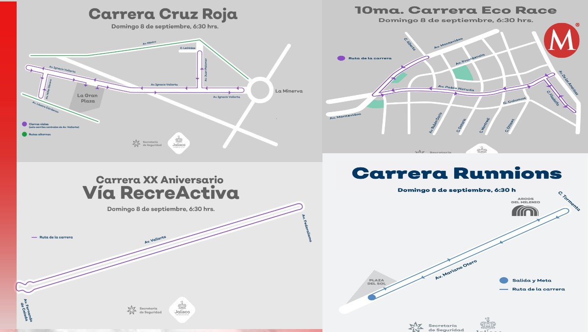 Cuatro carreras se celebrarán en guadalajara este domingo 8 de septiembre. (Especial)