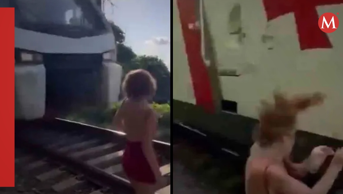 Joven pone en peligro su vida al intentar tomarse una selfie durante el paso de un tren | ESPECIAL