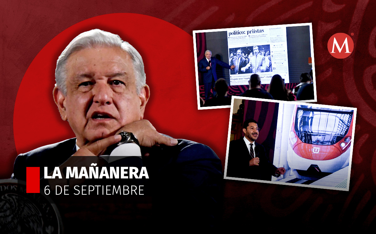El presidente López Obrador en La Mañanera desde Palacio Nacional hoy 6 de septiembre | Fotos: Cuartoscuro