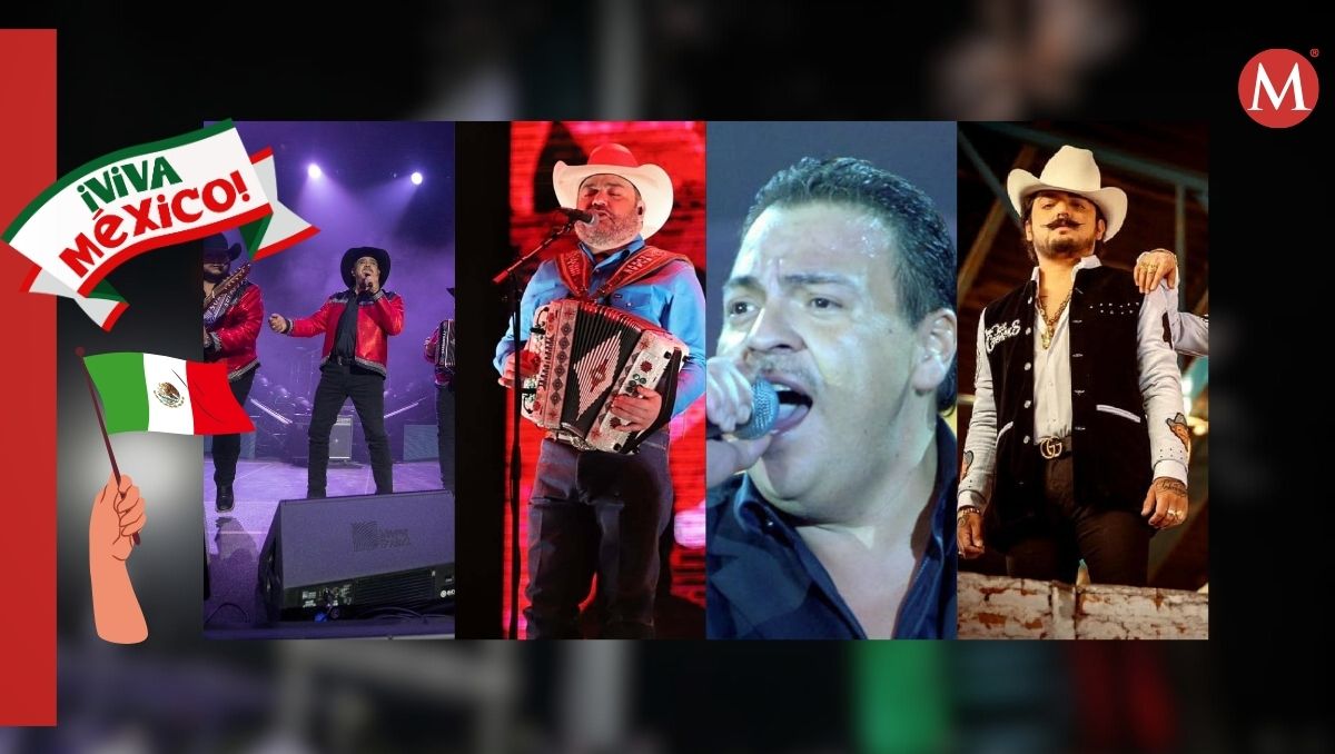 Artistas que se presentarán este 15 de septiembre en Coahuila y Durango. | Especial