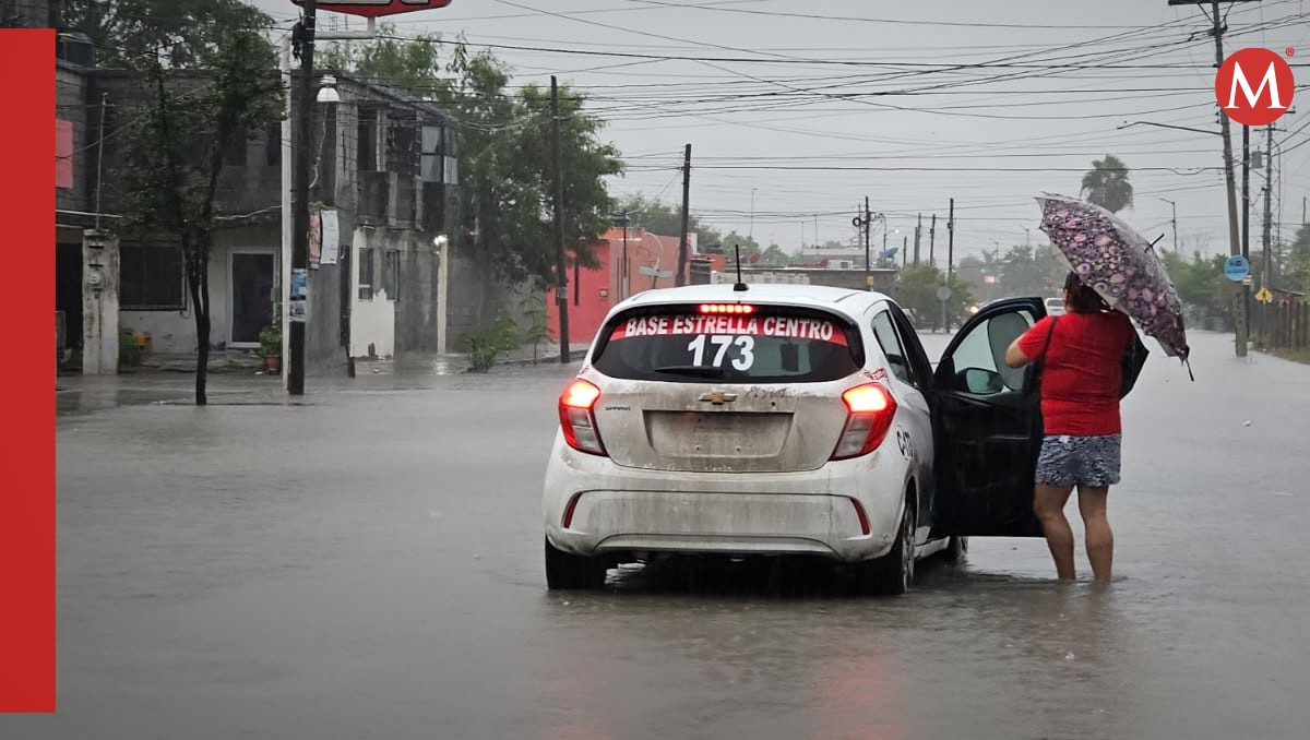 Calles inundadas en Matamoros por tormenta tropical Francine