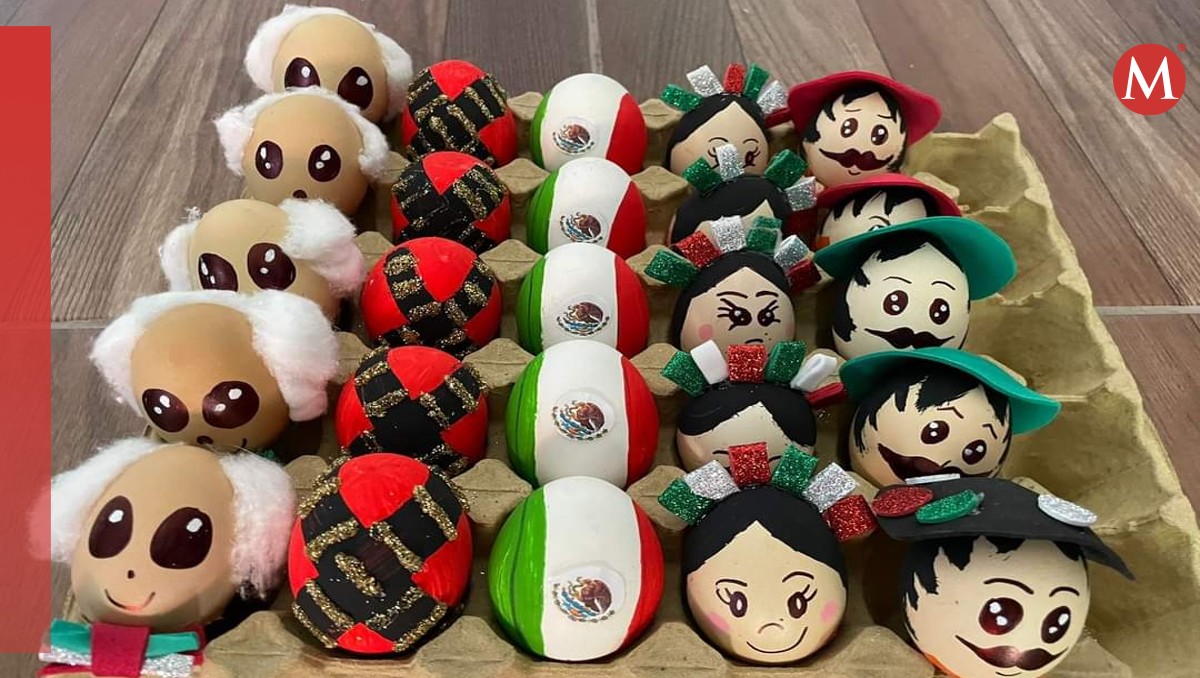 Cascarones de Miguel Hidalgo y banderas para las fiestas patrias. (Facebook)