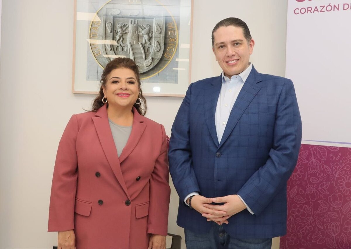 Clara Brugada se reúne con alcaldes de Benito Juárez y Coyoacán. (Foto: @ClaraBrugadaM)