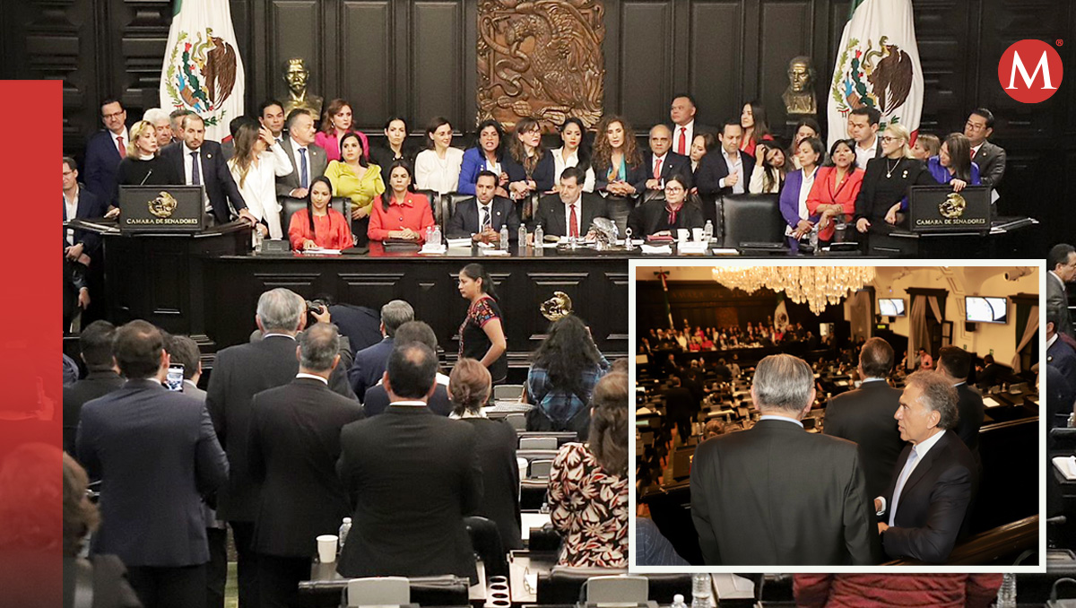 Senadores refugiados en la vieja casona de Xicoténcatl. (Diseño: Mauricio Ledesma)