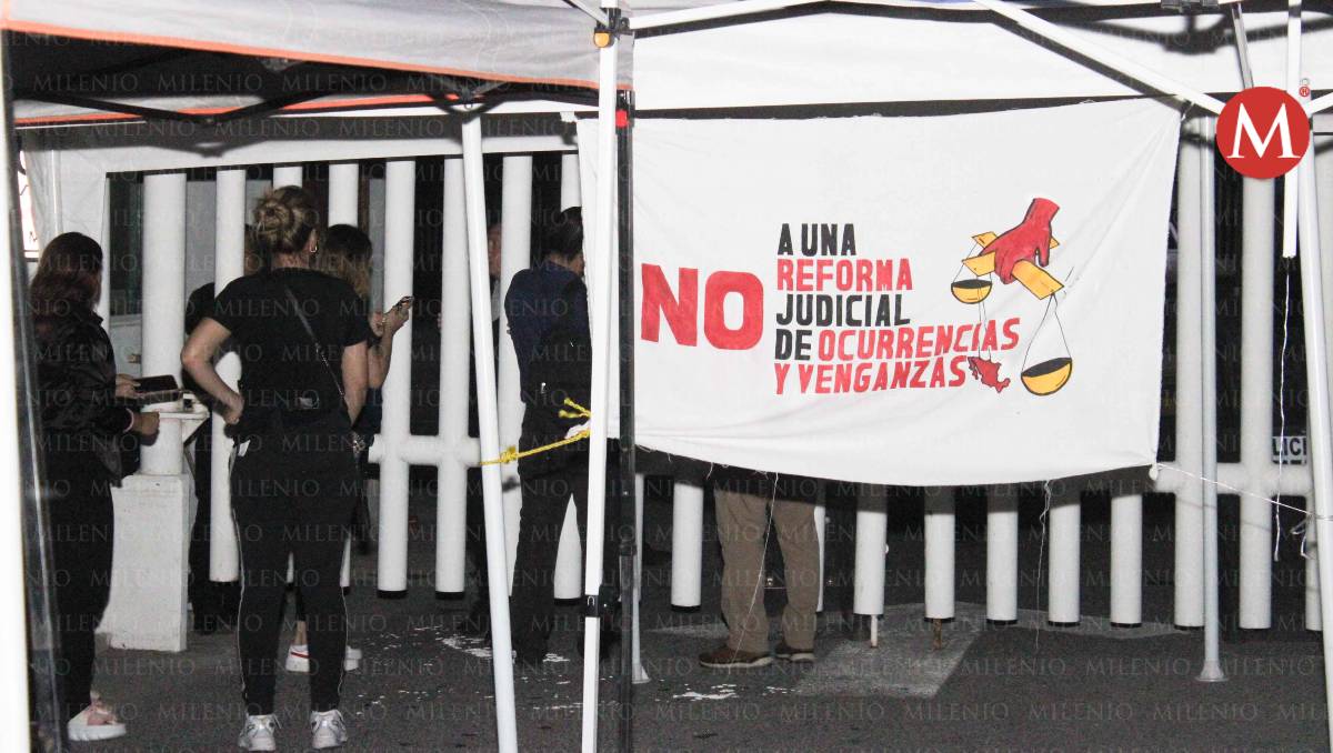Protestas en Congreso de Tamaulipas por reforma judicial. (Yazmín Sánchez)