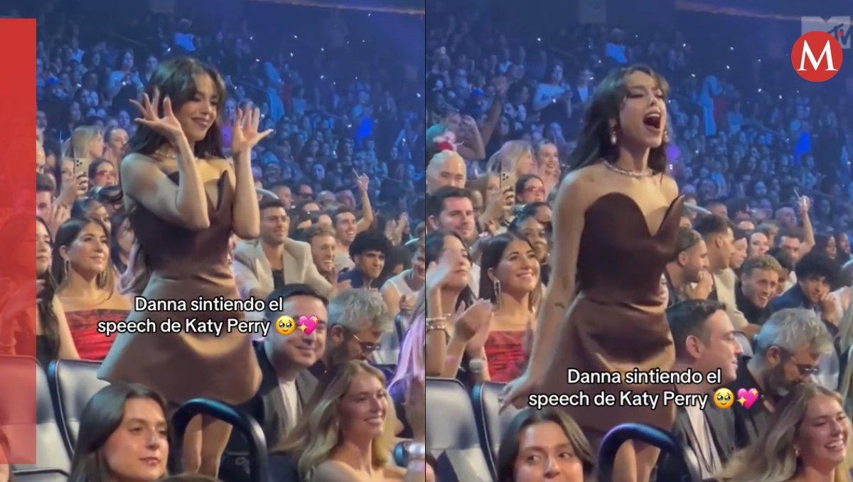 Danna Paola durante el discurso de Katy Perry | Especial