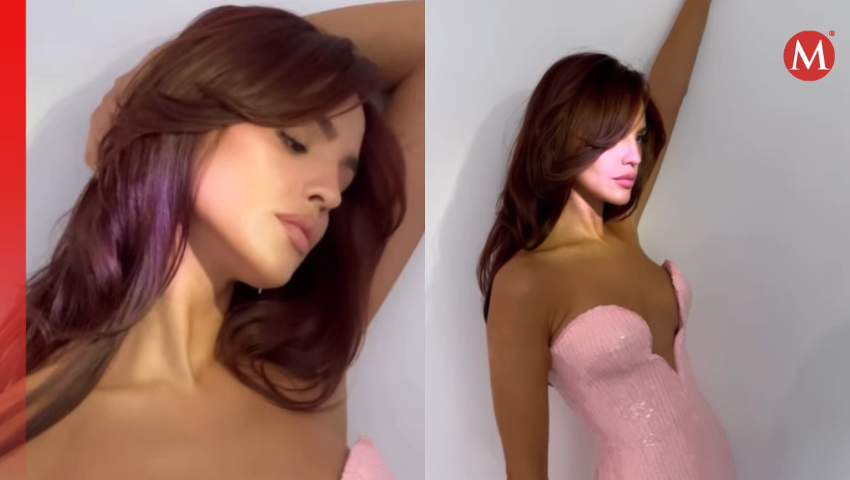Eiza González desfila con vestido rosa de lentejuela en los Emmy 2024