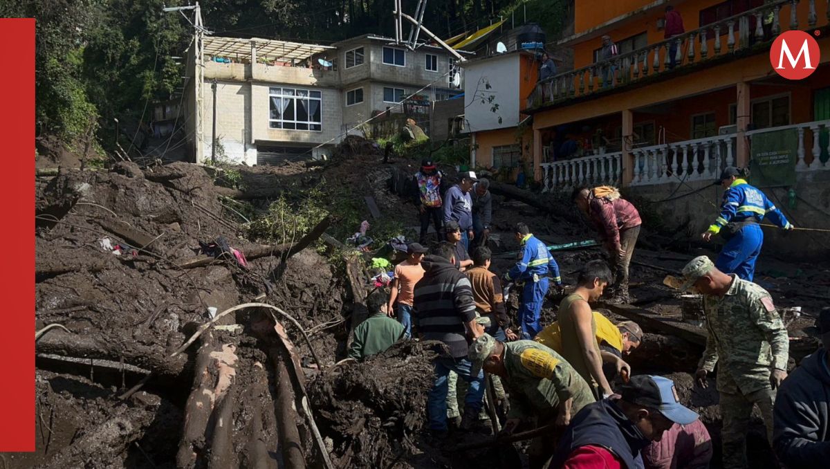 Los habitantes de la colonia San Luis Ayucan, en el municipio de Jilotzingo, fueron testigos del desgajamiento del cerro | Foto: Cuartoscuro