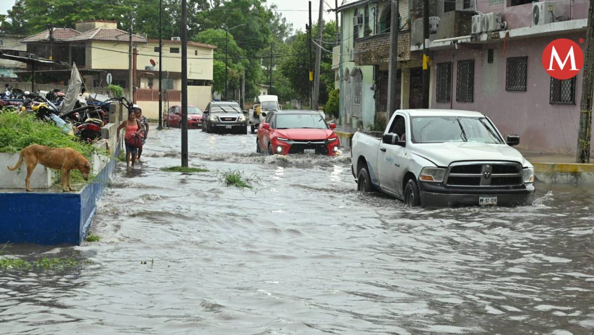 Calles inundadas en Tampico. (Yazmín Sánchez)