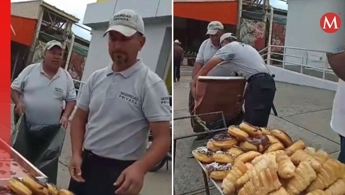 Los guardias tiraron el pan que vendía un adulto mayor en la Plaza 500 de Uruapan. | Especial