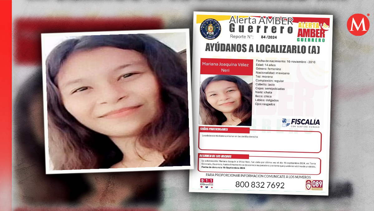 Activan alerta AMBER en Guerrero por la búsqueda de la menor Mariana Joaquina Vélez Neri.  | Alerta AMBER Guerrero