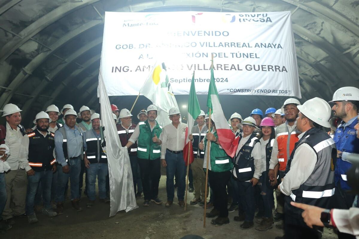 Américo Villarreal atestigua conexión de túnel en autopista Mante-Ocampo-Tula | Especial