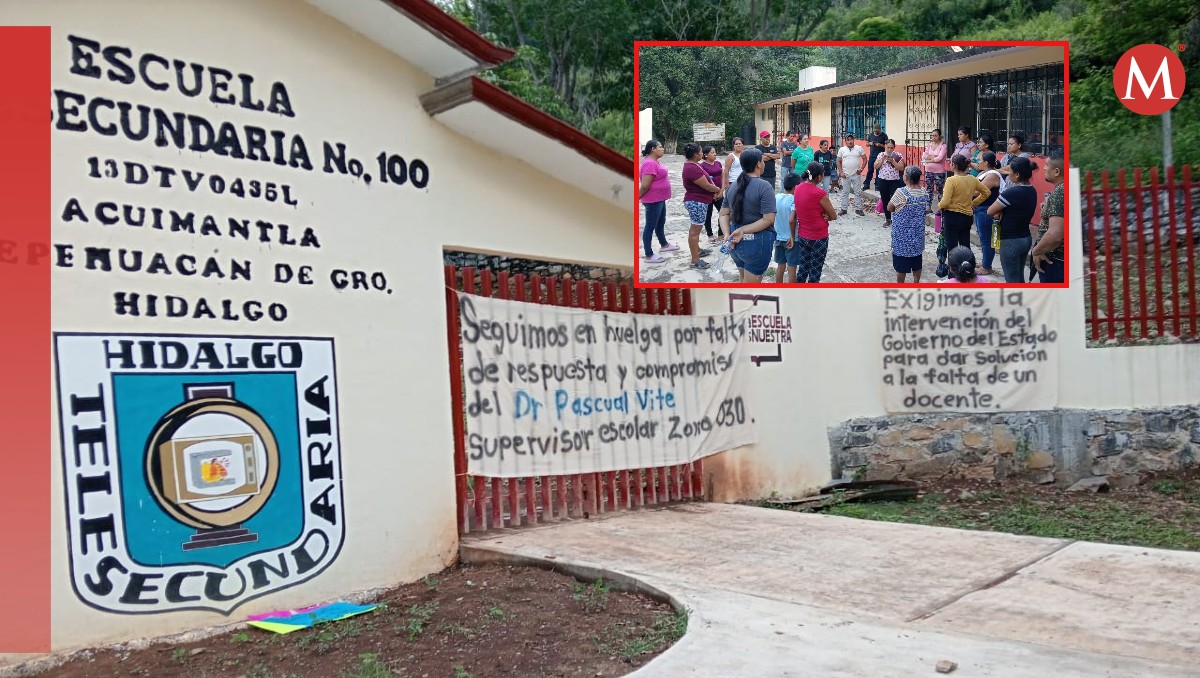 Padres de familia se manifiestan por falta de libros y docentes en Hidalgo.