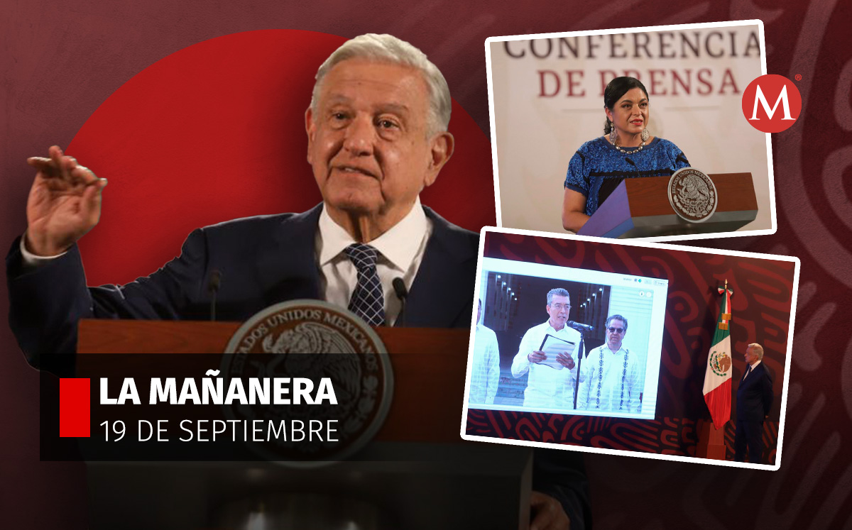 El presidente López Obrador en la mañanera desde Palacio Nacional. | Jorge Carballo
