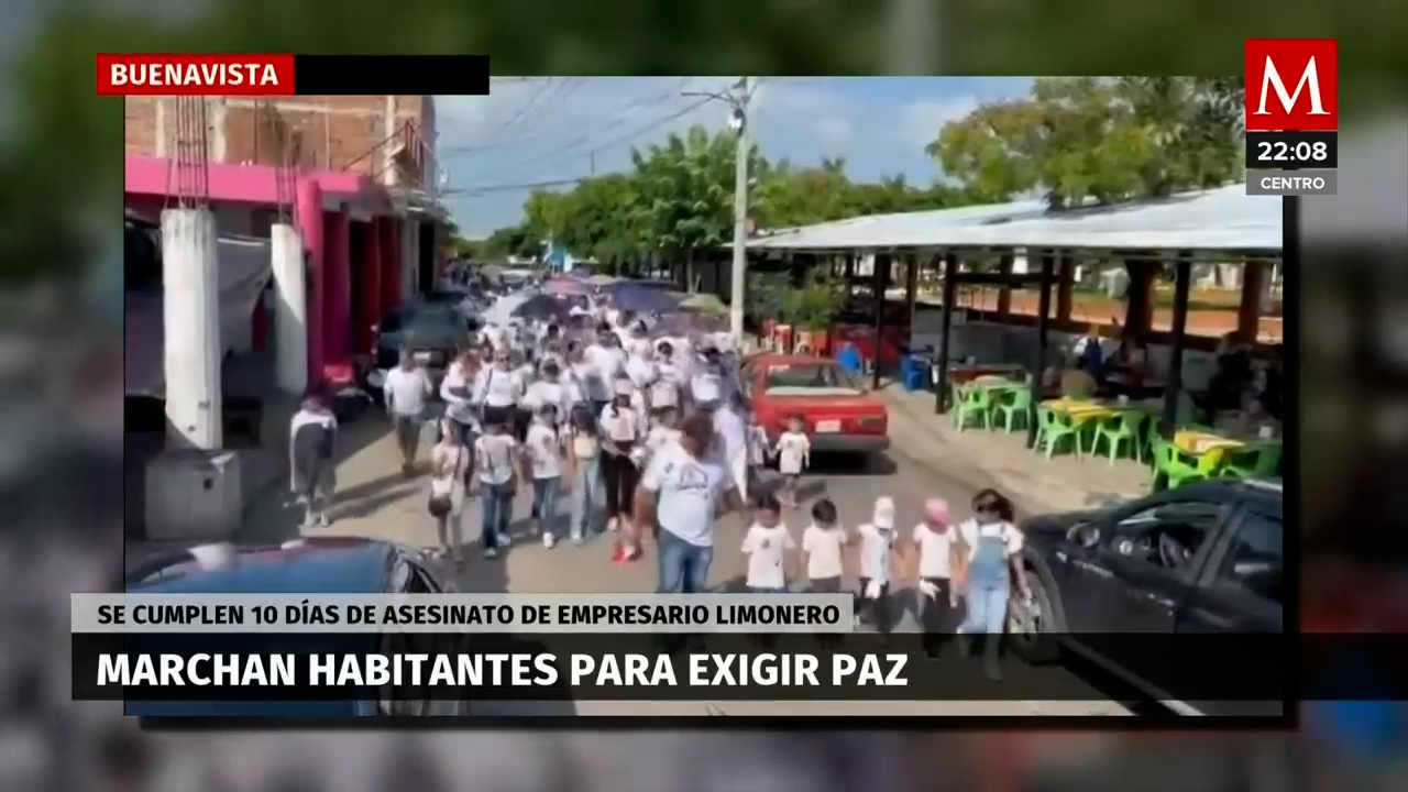 Marchan en Buenavista, Michoacán por la paz tras asesinato de empresario limonero