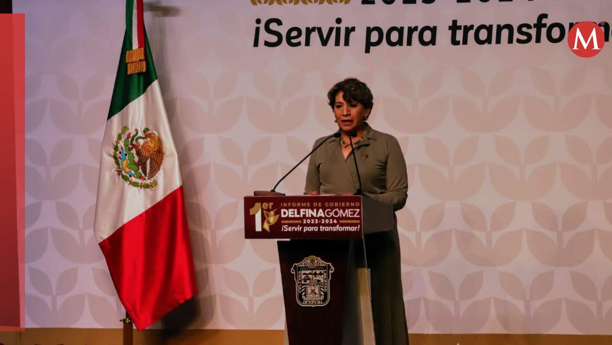 Delfina Gómez presenta su primer informe, destacando acciones para mejorar la gestión del agua en el Estado de México. Foto: Iván Carmona