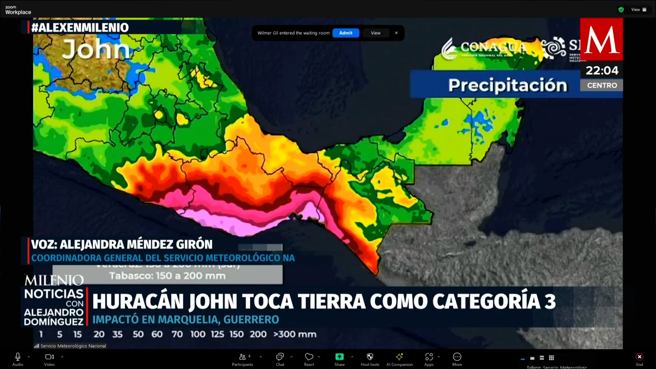 Huracán John toca tierra en Guerrero con lluvias y vientos devastadores