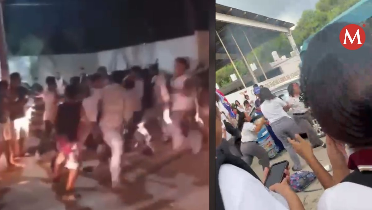 Peleas de estudiantes en Tampico. (Redes sociales)