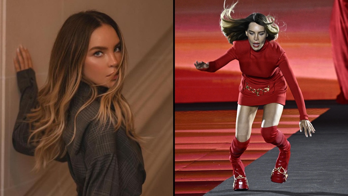 Belinda admite que lloró tras la caída que sufrió en el Fashion Week París | ESPECIAL / AFP