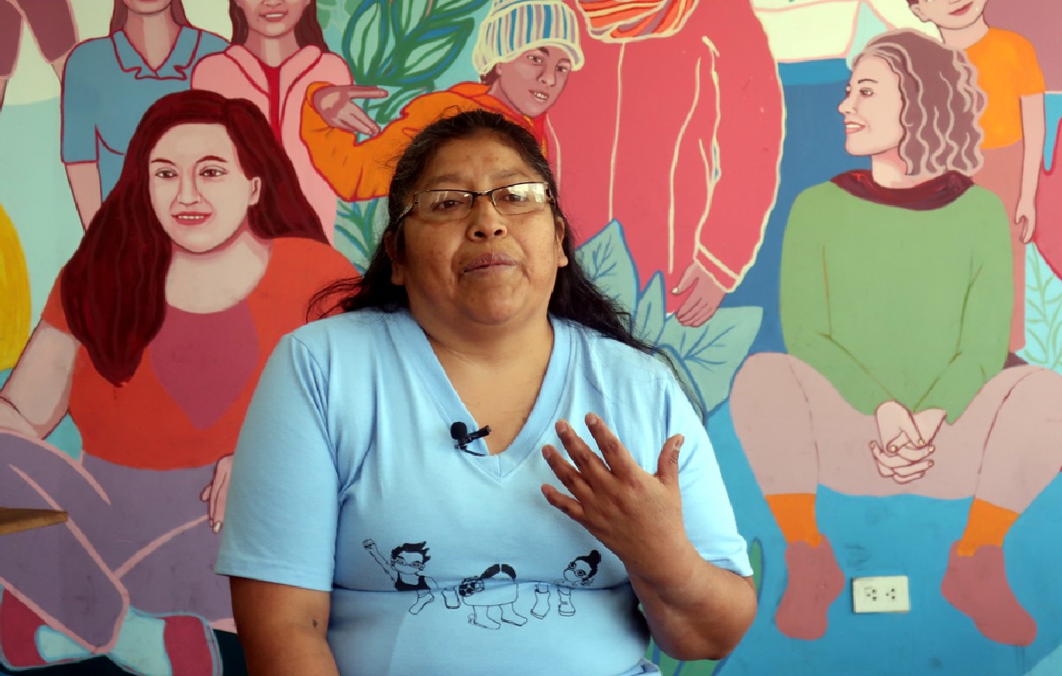Marta Collaguazo, integrante del colectivo Mujeres de Frente (EFE)