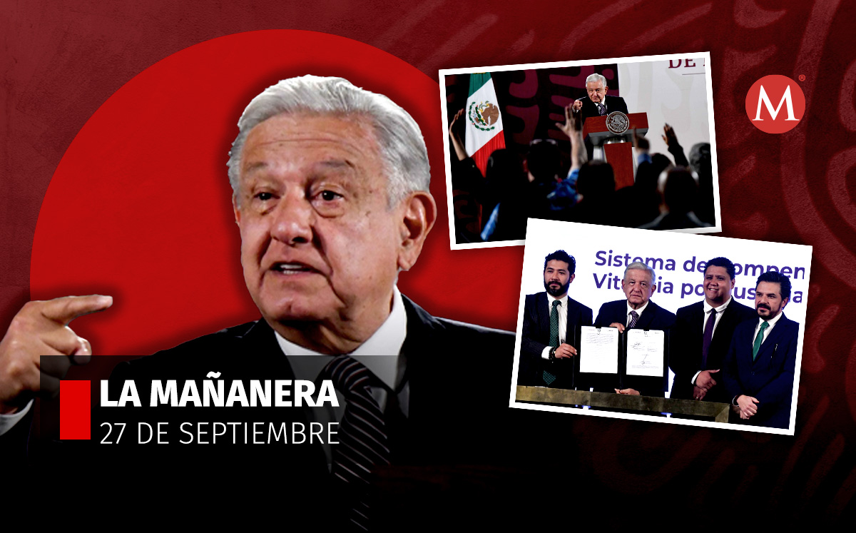 AMLO en La Mañanera desde Palacio Nacional hoy 27 de septiembre | Fotos: Cuartoscuro