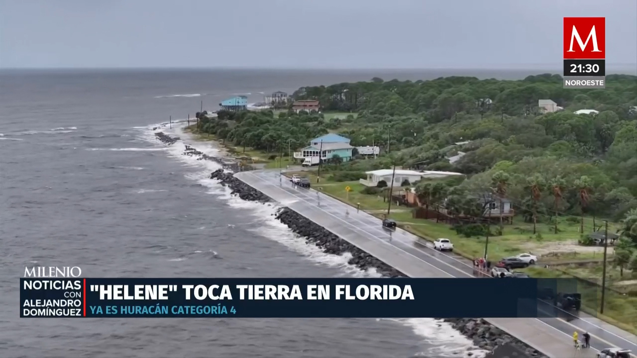 El huracán Helene toca tierra en Florida como categoría 4