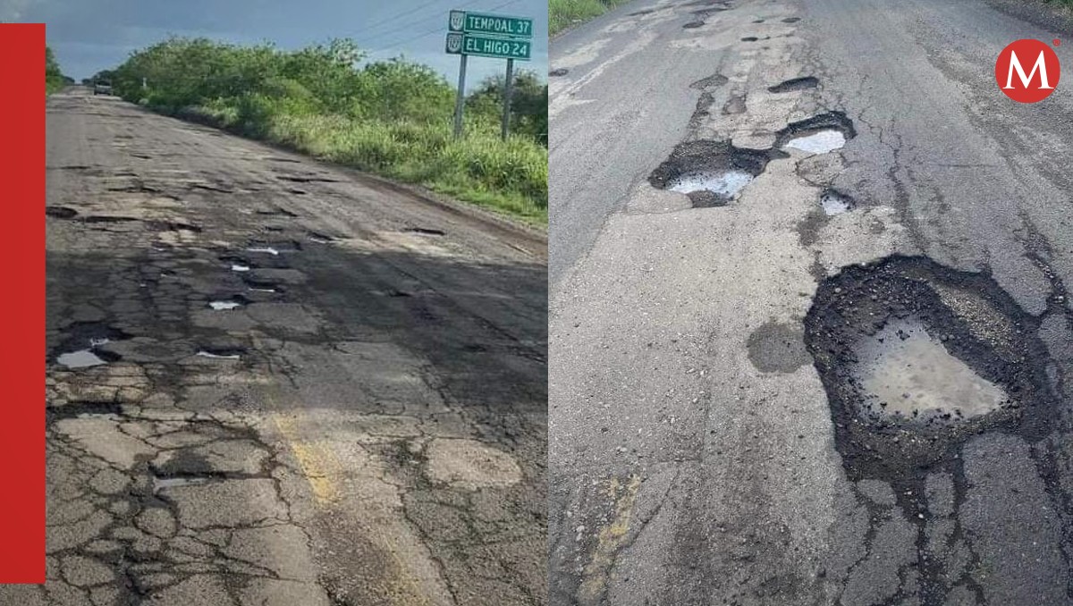 La carretera Pánuco-Tantoyuca se encuentra en malas condiciones.