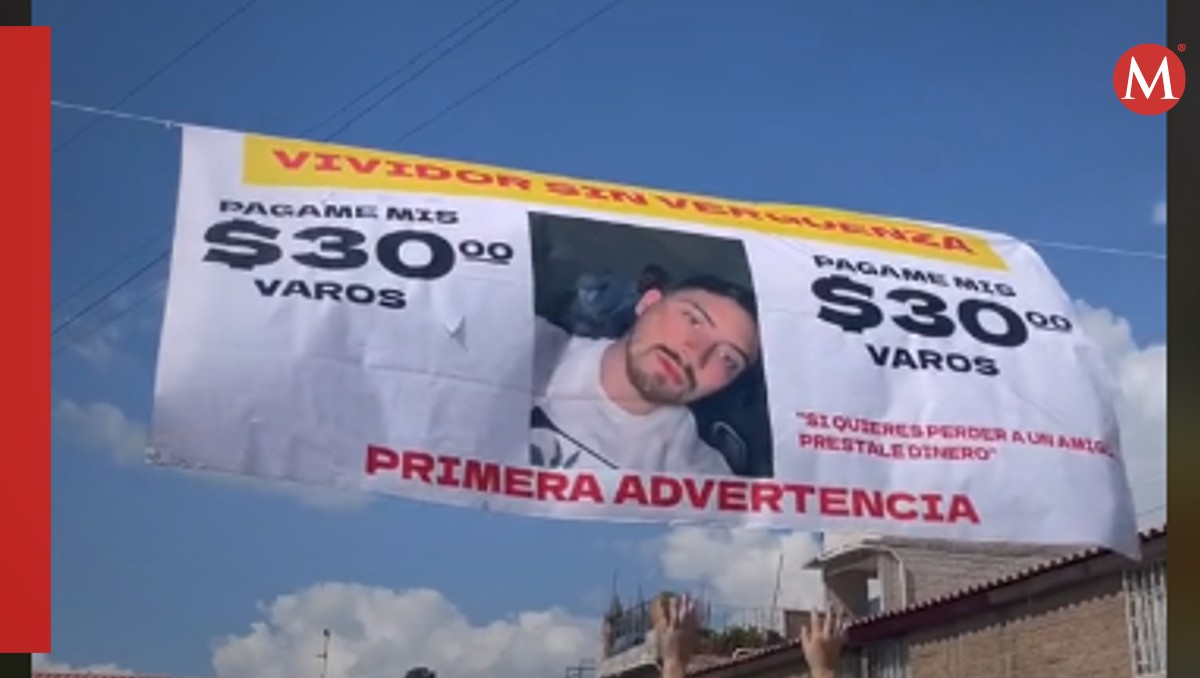 La lona que colocó en varios puntos de su barrio | Captura