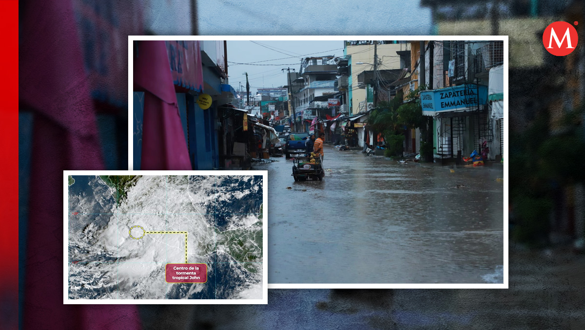 La tormenta tropical John ingresó a las costas de Michoacán este viernes. | Juan Carlos Bautista y SMN