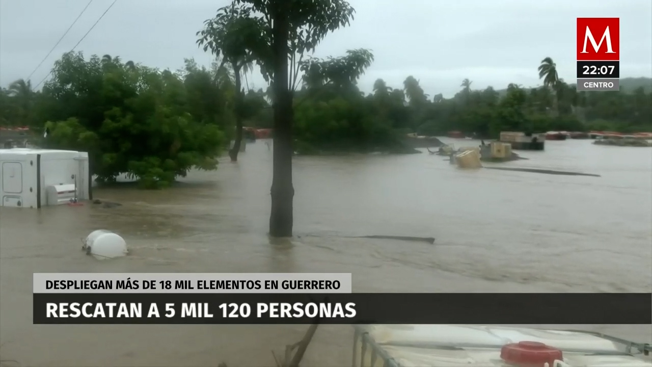Autoridades despliegan más de 18 mil elementos en Guerrero tras huracán 'John'