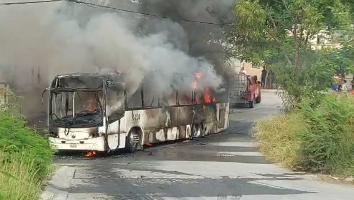 El camión de la ruta 224 fue consumido por el fuego. Foto: Especial