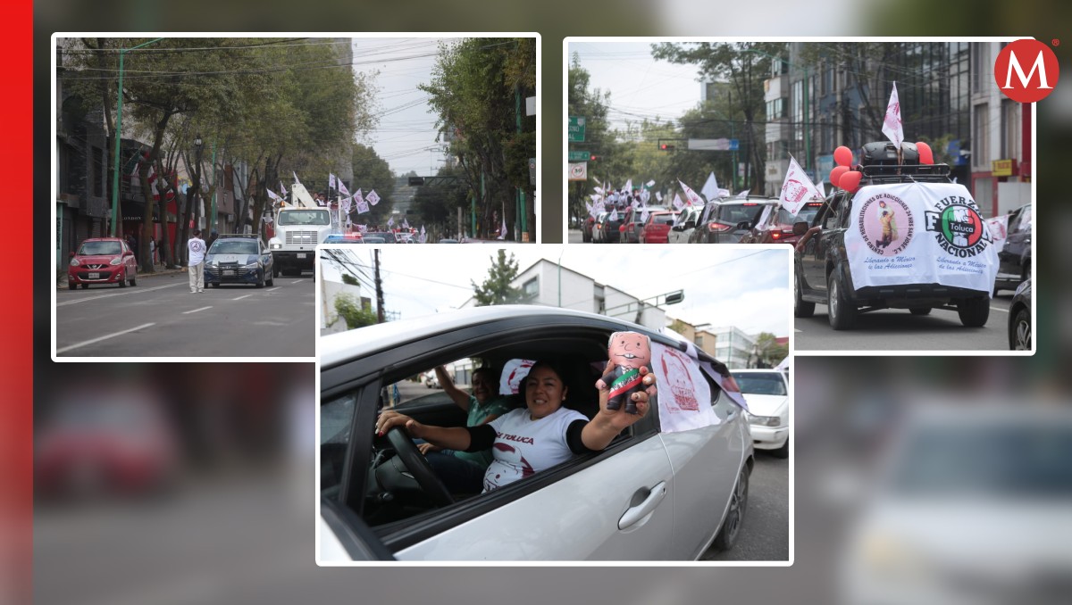 La caravana por AMLO partió esta mañana en el parque Vicente Guerrero, en Toluca. Foto: (Tania Contreras)