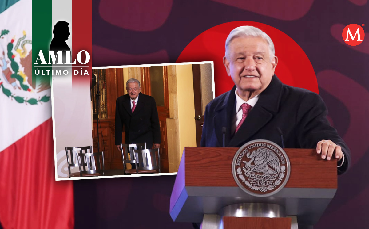Última MAÑANERA de AMLO: destaca logros y "transición histórica"| Fotografía: Araceli López; Diseño: Margarita Salmorán
