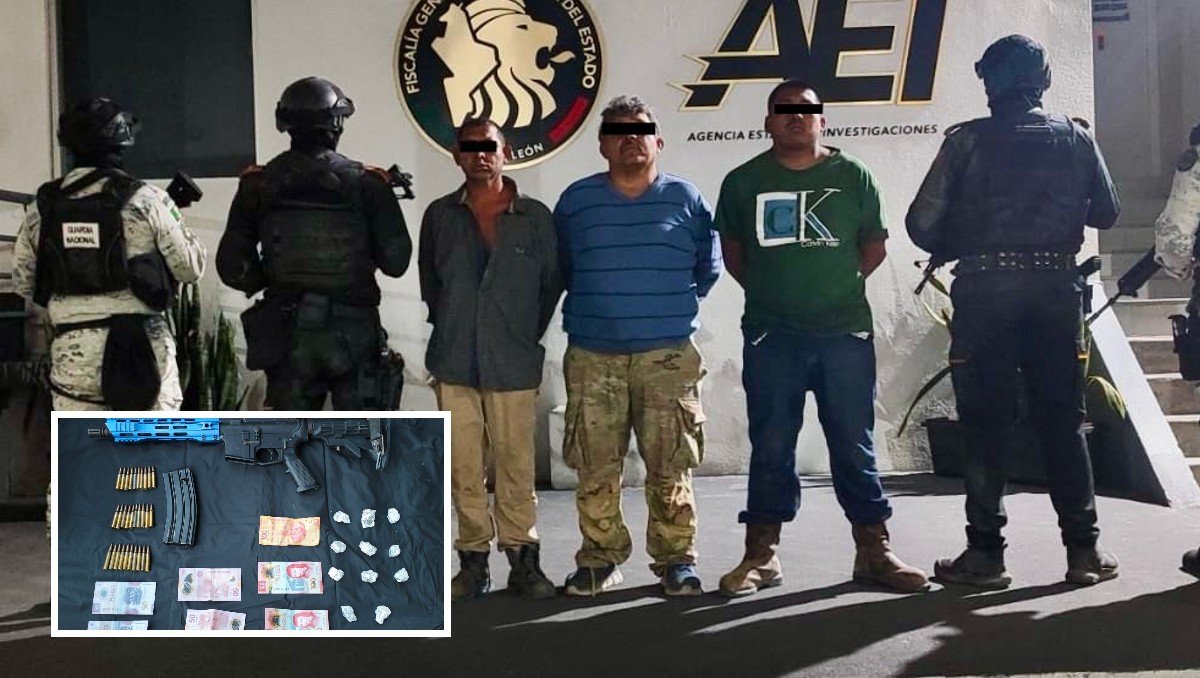 Detienen a tres con armas y drogas en Lampazos de Naranjo. Foto: Especial