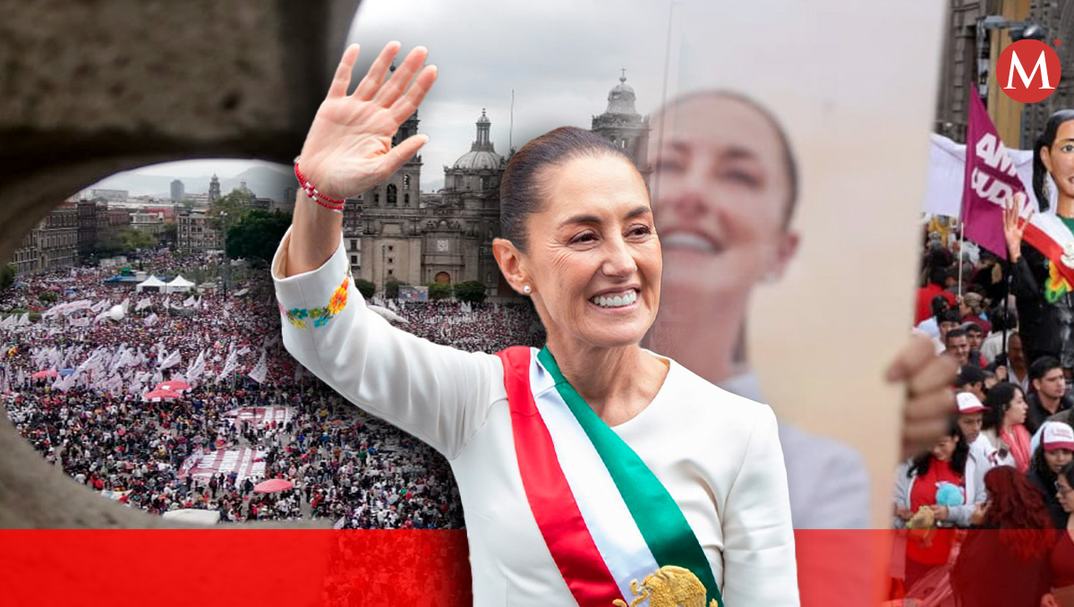 Así fue la entrega del bastón de mando a la presidenta Sheinbaum (Diseño: Milenio)