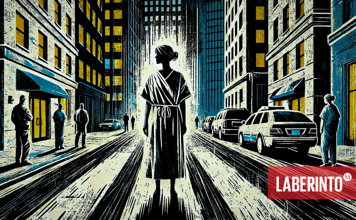 "De vez en cuando pasa un coche pero nadie parece verla". (Ilustración: Simón Serrano)