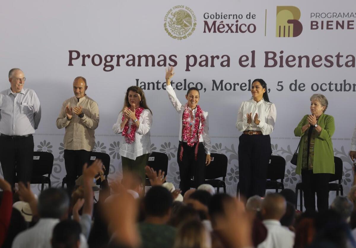Claudia Sheinbaum durante el evento de programas del Bienestar en Jantetelco, Morelos. | Fotos: Jorge Carballo