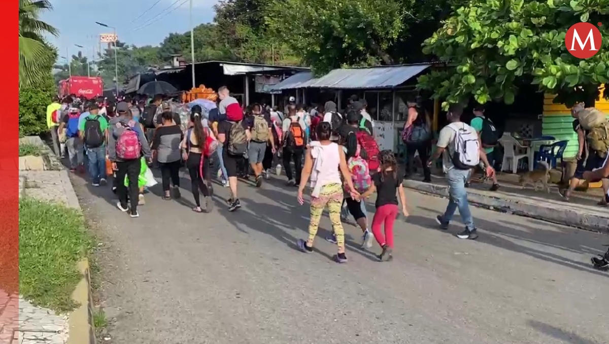 Los migrantes se reunieron en el Parque Central para comenzar su travesía (Especial)