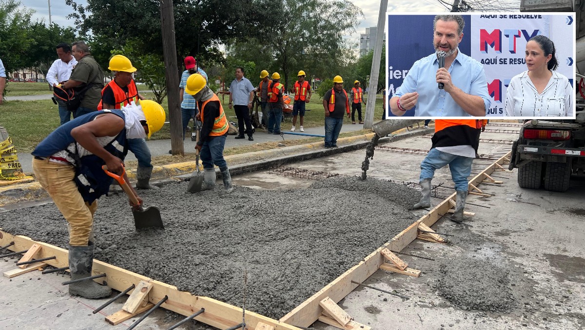 El alcalde Adrián de la Garza detalló las obras que se realizan. Foto: Mayte Villasana