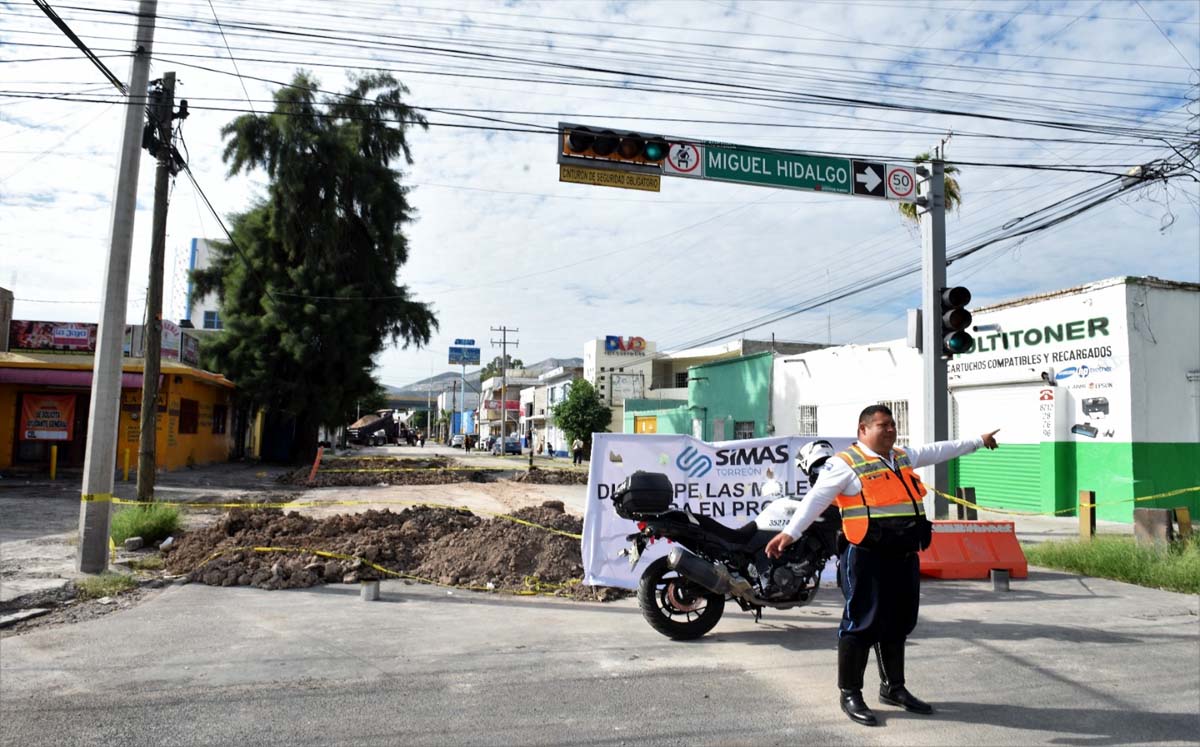 Realizan trabajos de Simas en el Centro de Torreón. l Especial