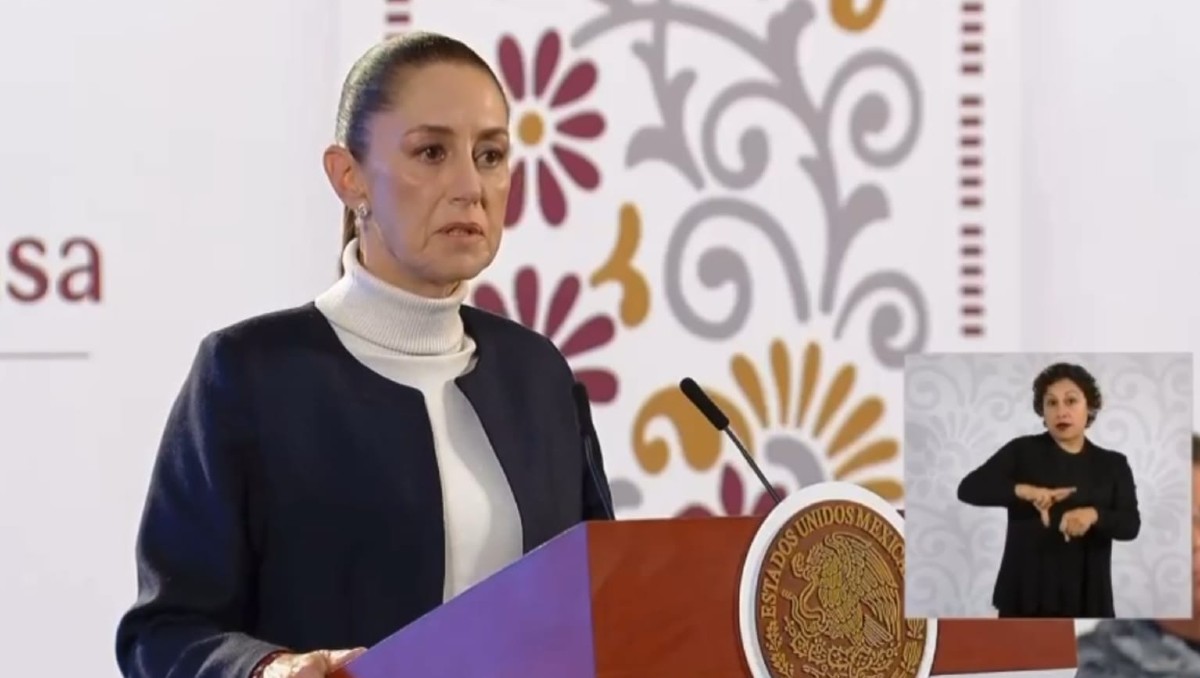 Claudia Sheinbaum, durante su conferencia de prensa desde Palacio Nacional. | Especial