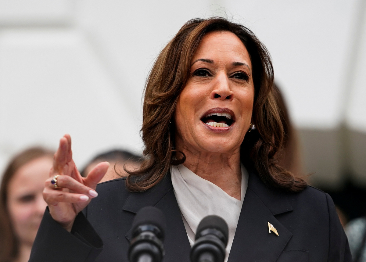 Kamala Harris, hace comentarios a la Asociación Nacional de Atléticos Colegiados de mujeres y hombres | Reuters